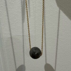 Gorjana Gold Necklace with Grey Labradorite Pendant